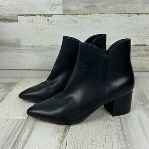 Cole Haan Womens 9 Black Leather Heeled Elyse ankle boots winter fall new heel